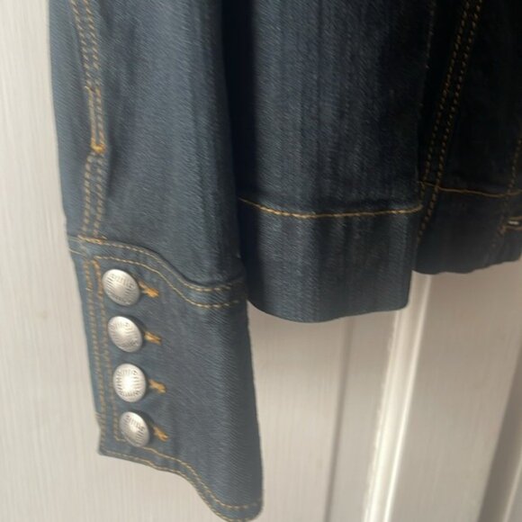 Chico’s Platinum denim jean jacket - Picture 3 of 7